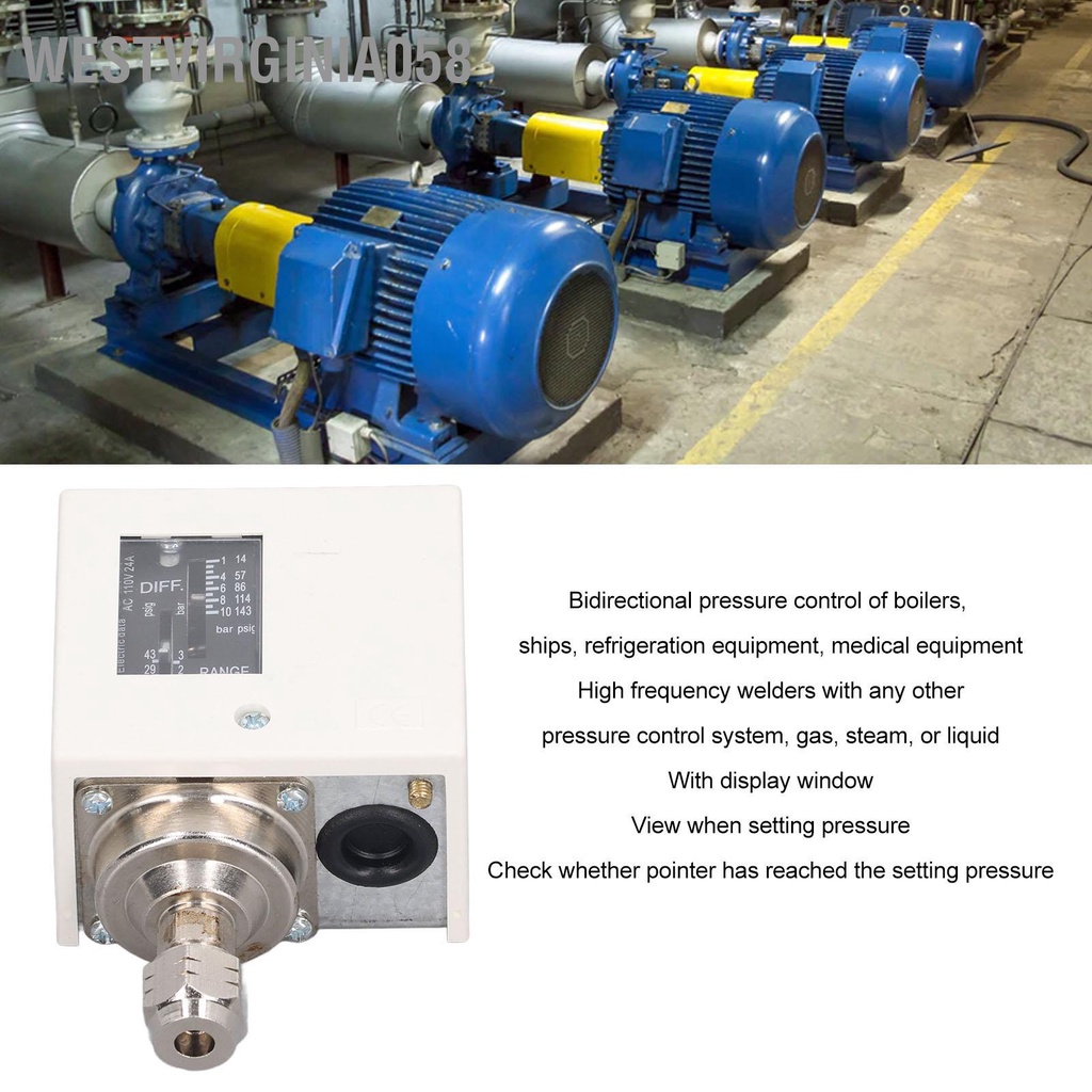 Westvirginia058 Công tắc điều khiển áp suất điện tử Phụ kiện máy nén khí bơm nước 10kgf/cm²