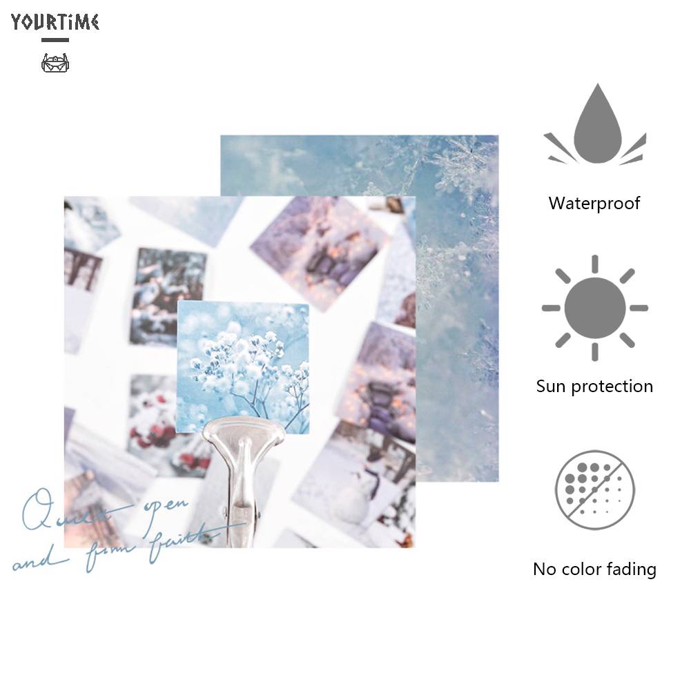 Set 46 Miếng Dán Trang Trí Album DIY Hình Phong Cảnh Mùa Đông Sáng Tạo