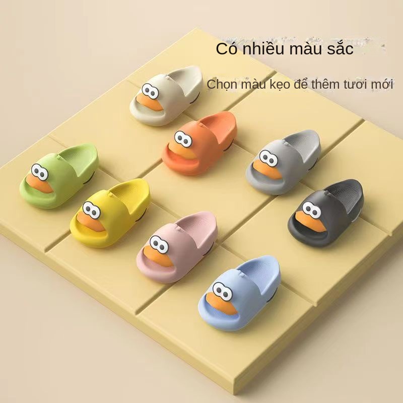 Dép Đi Trong Nhà Đế Mềm Chống Trượt Họa Tiết Vịt Hoạt Hình Dễ Thương Dành Cho Ba Mẹ Và Bé