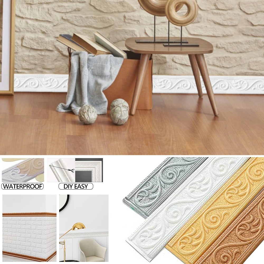 Miếng Dán Tường 3D Tự Dính Bằng Pvc Màu Trơn Chống Thấm Nước 230 / 115 / 77CM