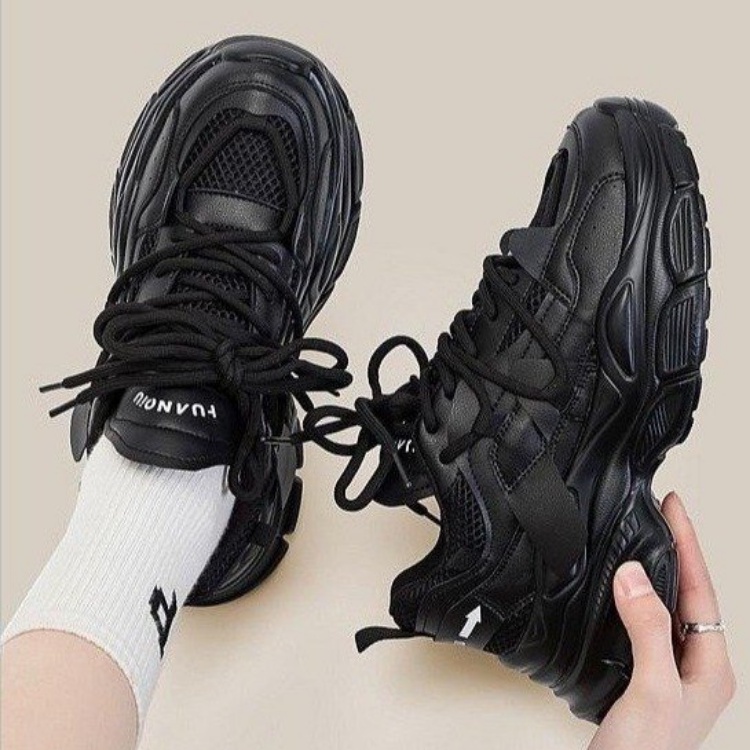 Giày Thể Thao Đế Mềm Phối Lưới Thoáng Khí Màu Trơn Thời Trang Cho Nữ