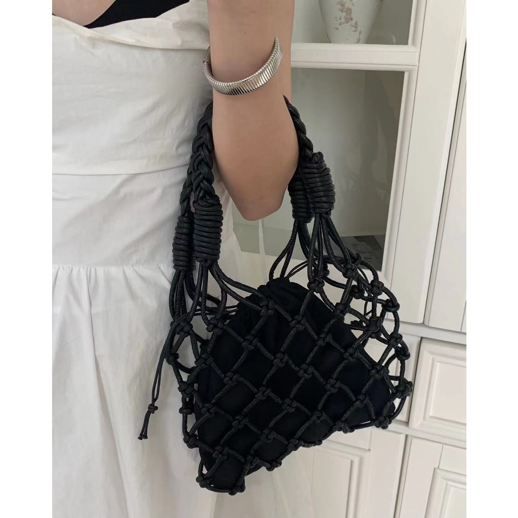 Túi Đeo Chéo Da PU Kiểu Dây Rút Thời Trang Cá Tính Cho Nữ