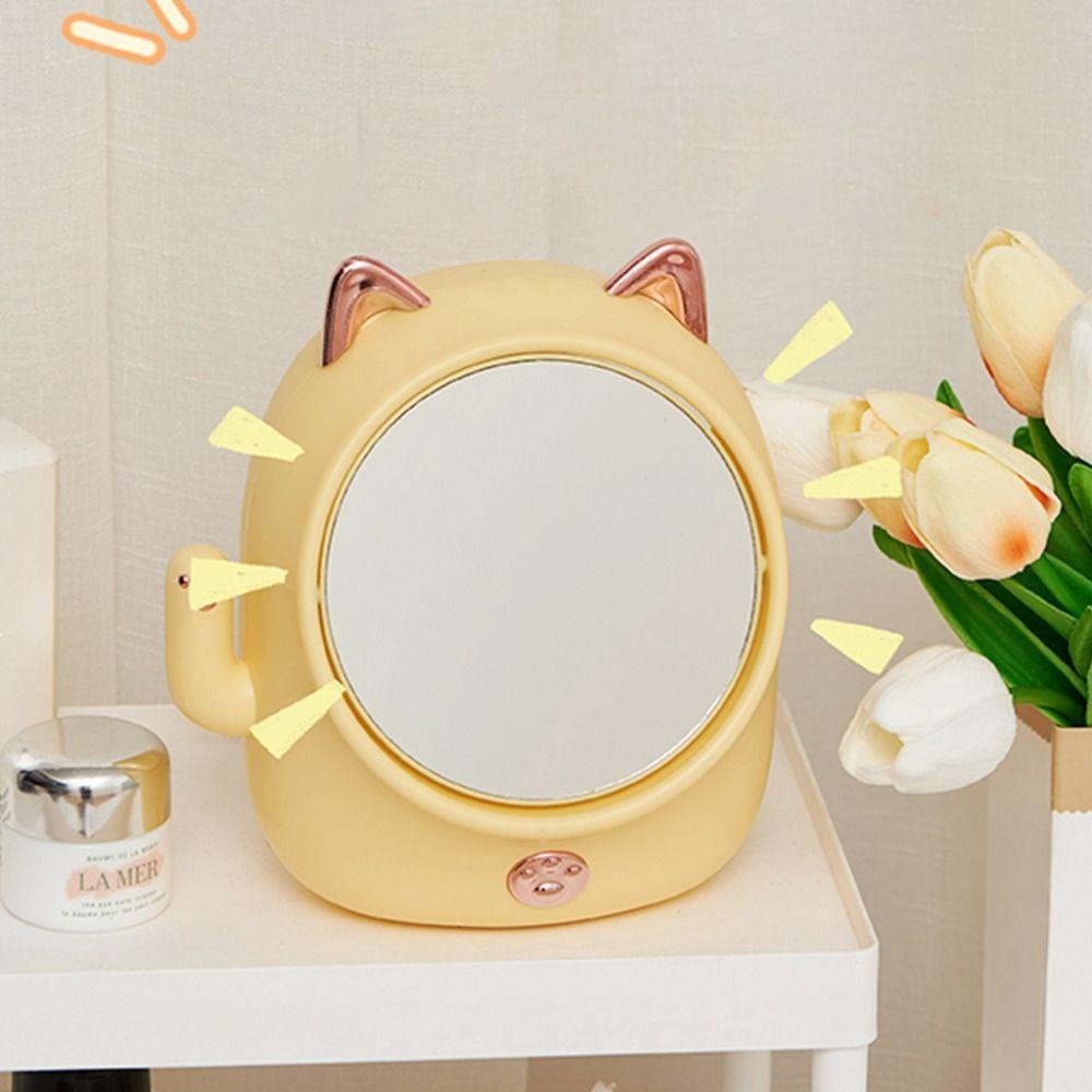 Gương Trang Điểm Hai Mặt Kèm Giá Đỡ Cọ Trang Điểm DIY