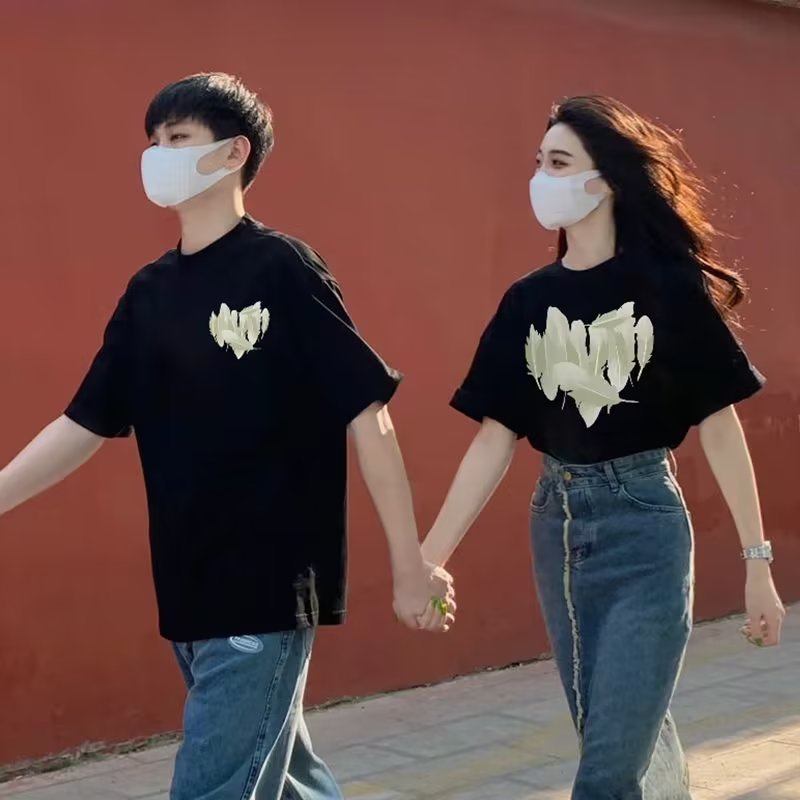 Áo Thun Đôi Bigsize Vải Cotton Áo Phông Đôi Thời Trang Hàn Quốc Simple Harajuku Áo Phông Nữ Form Rộng