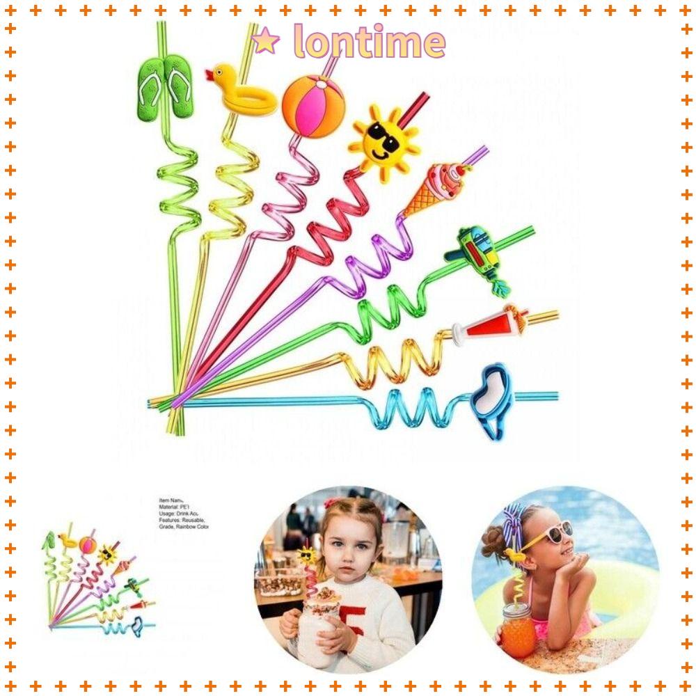 Bộ 8 Ống Hút Uống Rượu Cocktail Nhiều Màu Sắc Dùng Cho Quán Bar / Nhà Bếp