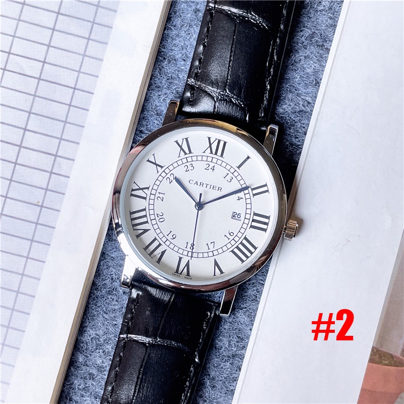 Đồng Hồ Quartz Nam Hiển Thị Ngày Với Dây Đeo Da