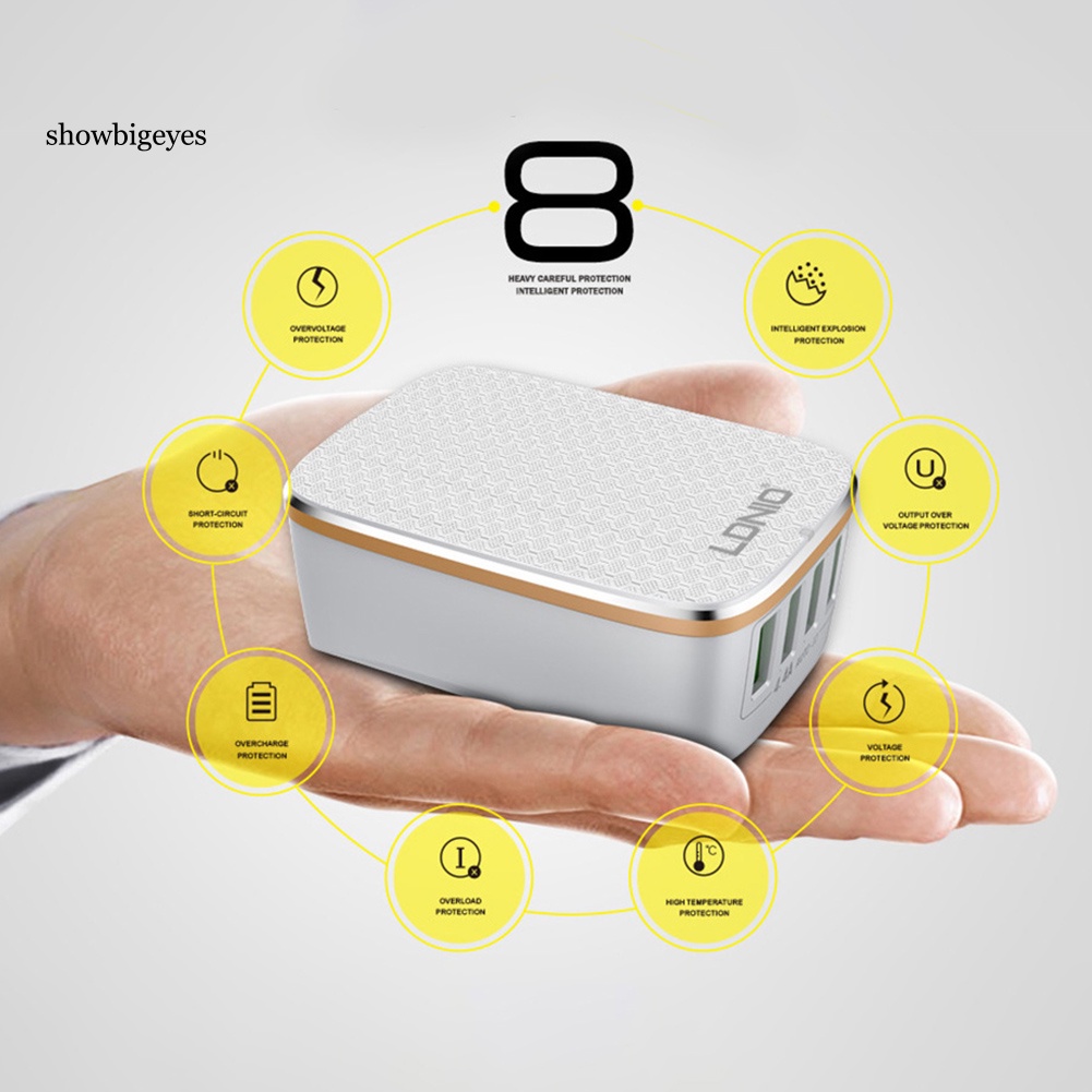 Củ Sạc 4 Cổng USB 4.4A AC Di Động SGES LDNIO A4404