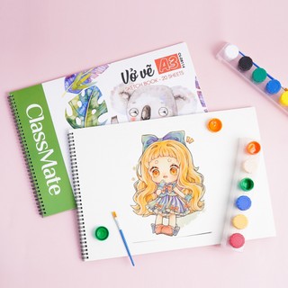 Vở vẽ lò xo a3 sketchbook 20 tờ định lượng 120gsm, có thể xé được, tập vẽ mỹ thuật chuyên dụng db114