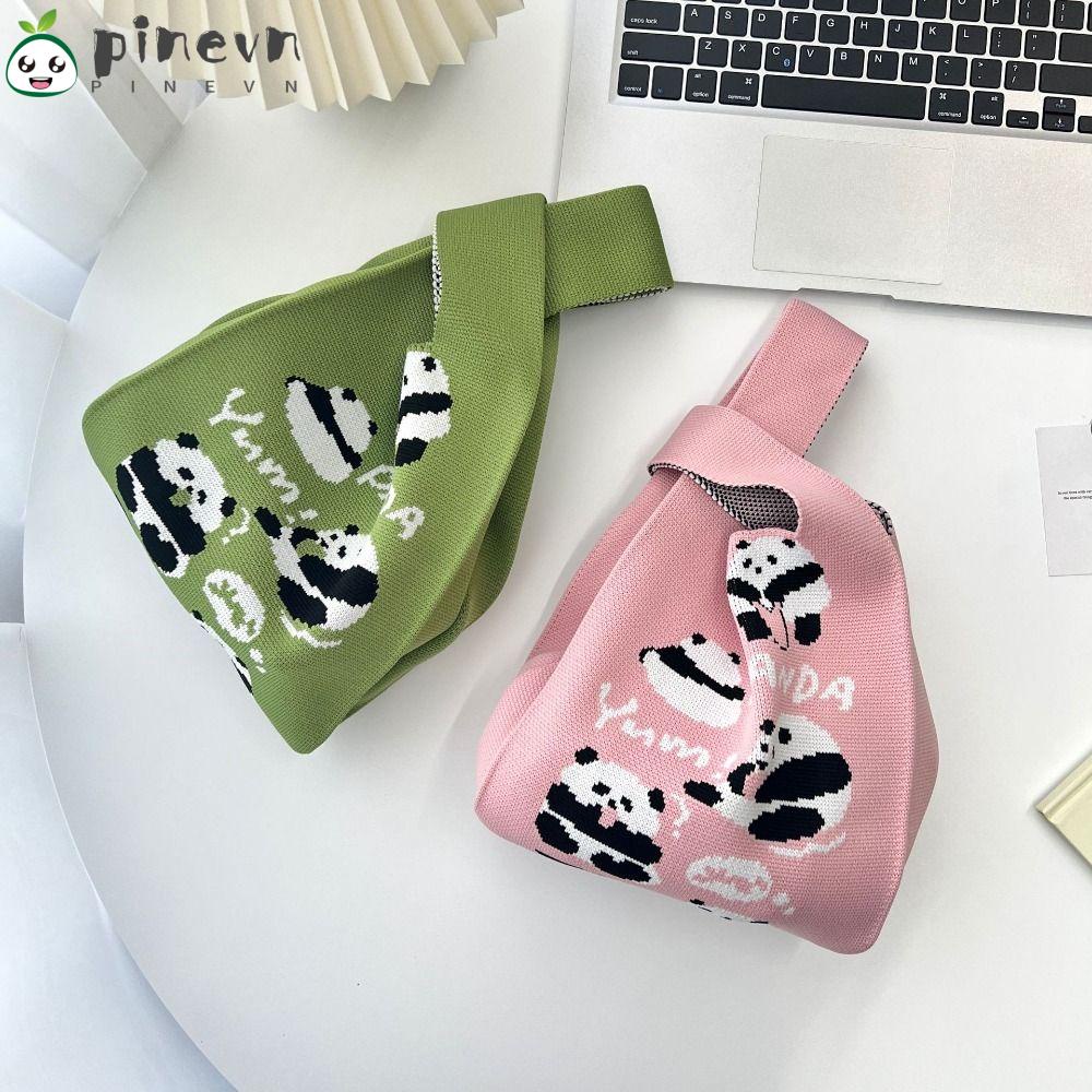 Túi Xách Đan Len Thủ Công Hình Gấu Trúc Dễ Thương Cho Nữ