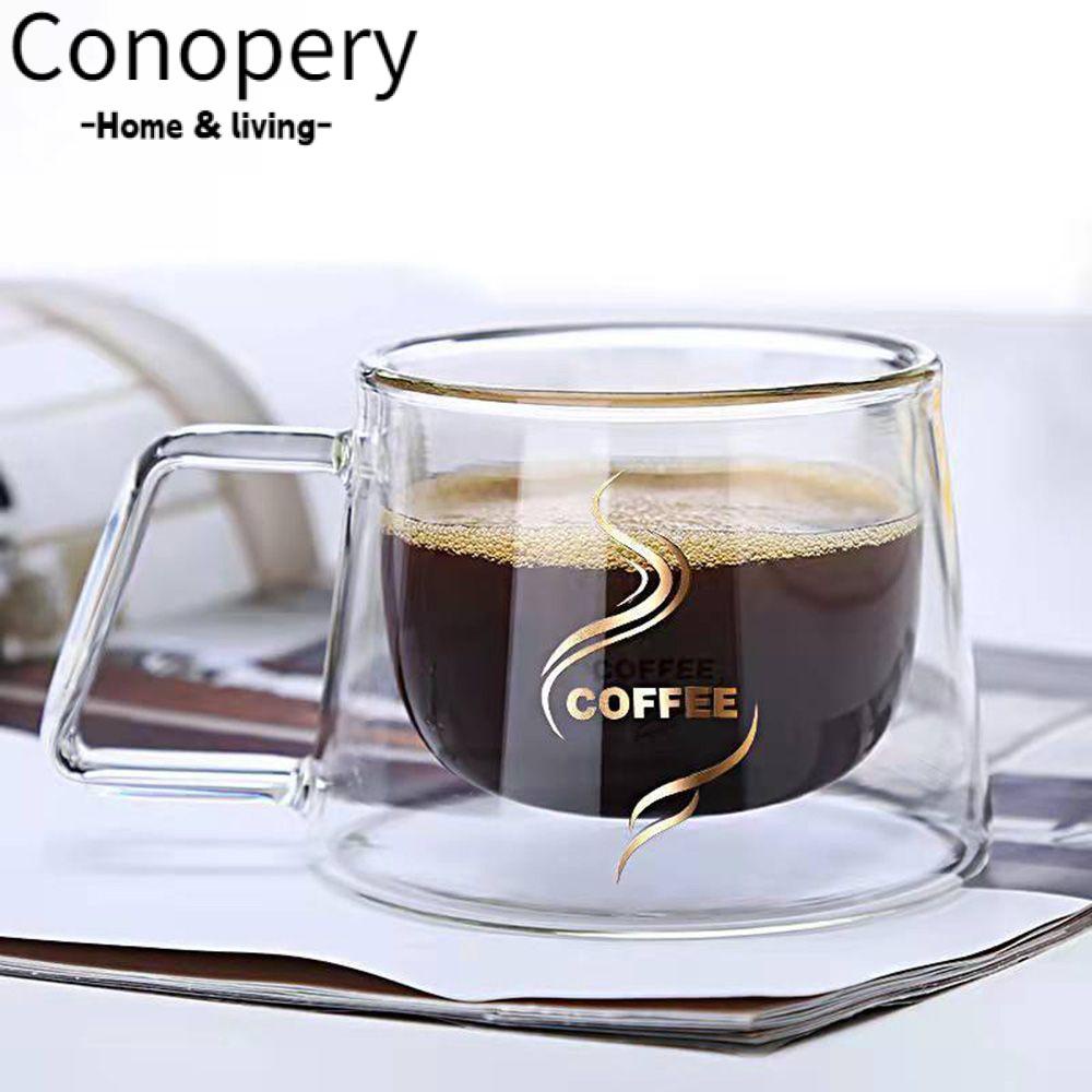 CONOPERY Cốc Uống Trà Cà Phê Chịu Nhiệt Trong Suốt Dung Tích 200ml