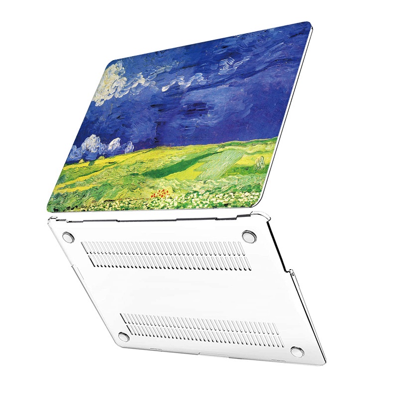 Oil Landscape Painting Case with Keyboard Cover   Dust Plug for 2022 macbook m2 Air13 A2681 2020 M1 Air Pro 13 inch A2338 A2337 A2442 Touch iD Old Air 13 A1466 DMMV