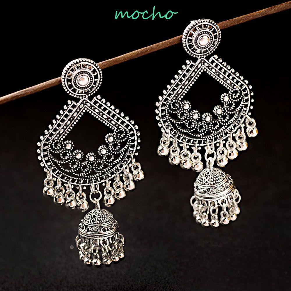 Bông Tai Thả Lủng Lẳng Hình Hoa Khoét Rỗng Cho Nữ|Vài người|Trang Sức Jhumka Truyền Thống Màu Sắc
