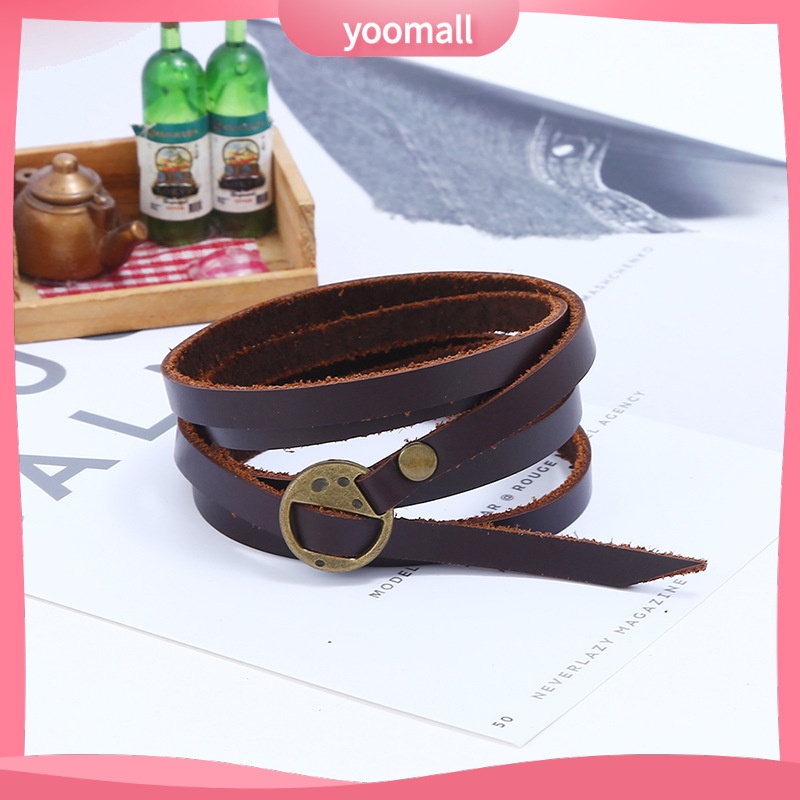 Vòng Tay Da Bò Nhiều Lớp Phong Cách retro Cho Nam