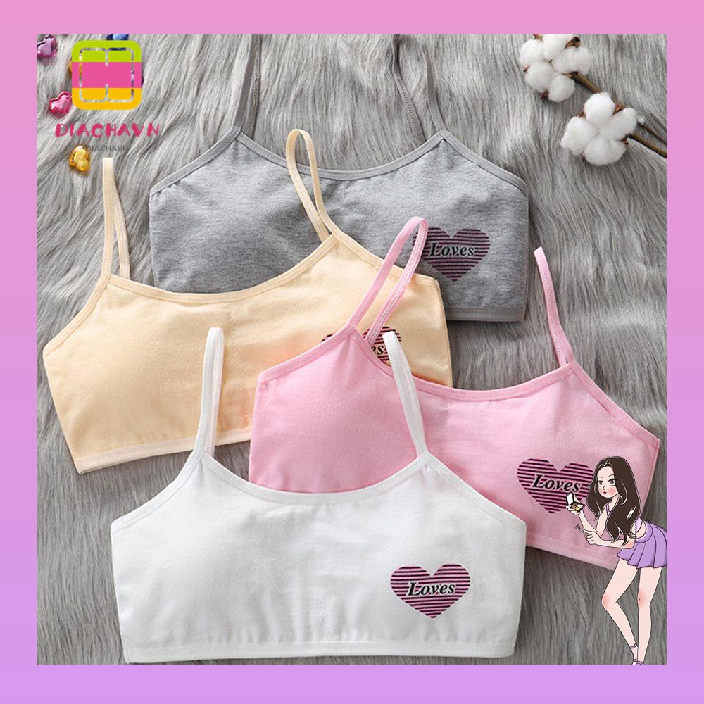 DIACHAVN Áo Lót Hai Dây Chất Liệu Cotton Thời Trang Dành Cho Bé Gái