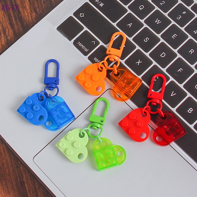 1 Móc Khóa Hình Trái Tim Đôi Thời Trang Dành Cho Nam Nữ Mới