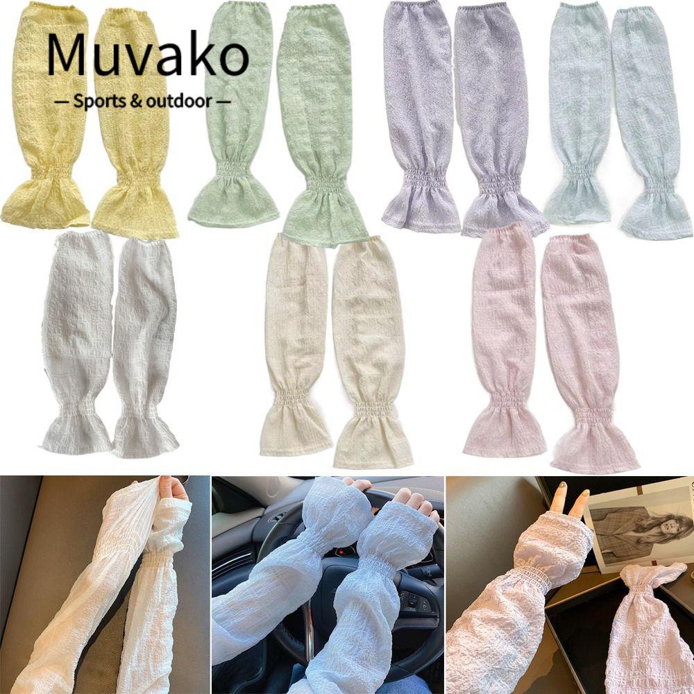 MUVAKO Đôi Găng Tay Bảo Vệ Cánh Tay Chống Tia UV Khi Lái Xe Dành Cho Nữ