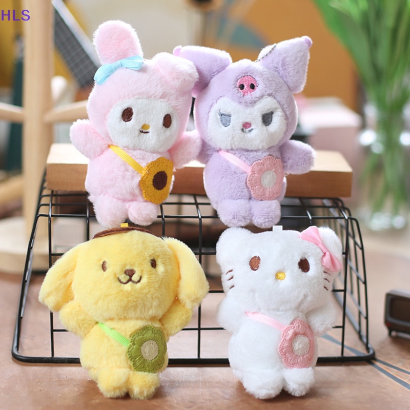 1 Thú Nhồi Bông Hình Hello Kitty Kuromi Melody Kích Thước 12CM Trang Trí Túi Xách / Móc Khóa