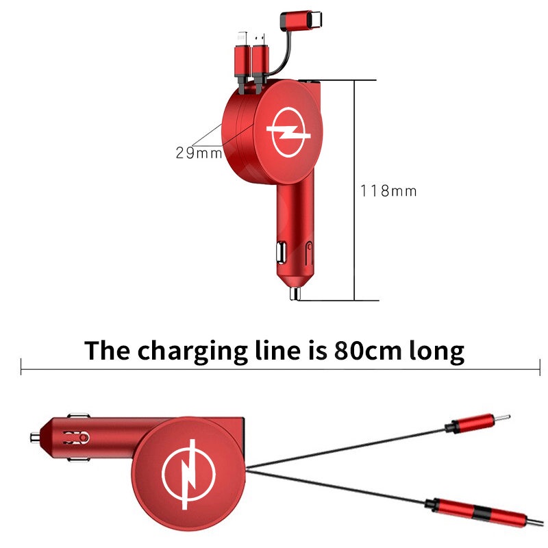 Opel Củ Sạc Nhanh Cổng USB 3 Trong 1 Màn Hình LED Kỹ Thuật Số Cho Opel Corsa Vectra Astra g H J K Insignia Vivaro Zafira Mokka