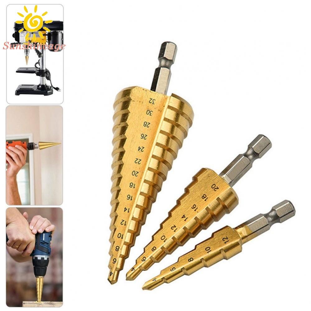 Mũi Khoan Bước Hình Nón Lục Giác Phủ Titan Chuyên Dụng Cho Thợ Làm Việc