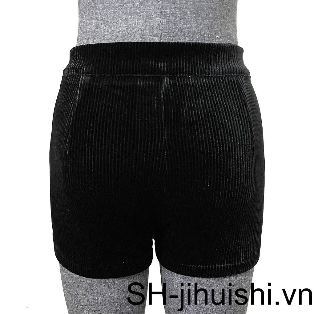 Quần Short Lưng Cao Chất Liệu Co Giãn Thời Trang Xuân Hè Quyến Rũ Cho Nữ