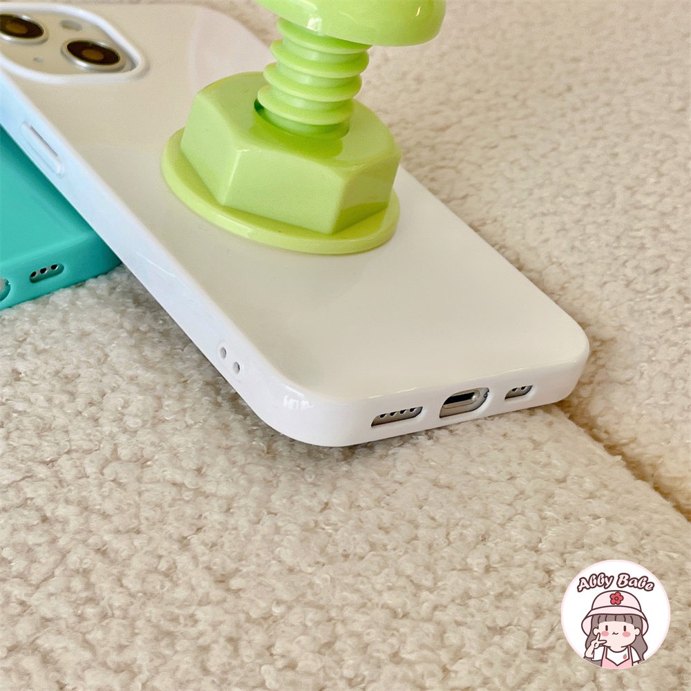 Ốp Điện Thoại TPU Mềm Bóng Trong Suốt Có Giá Đỡ Và Ốc Vít Màu Macaron Chống Va Đập Cho IPhone 14 Pro Max 11