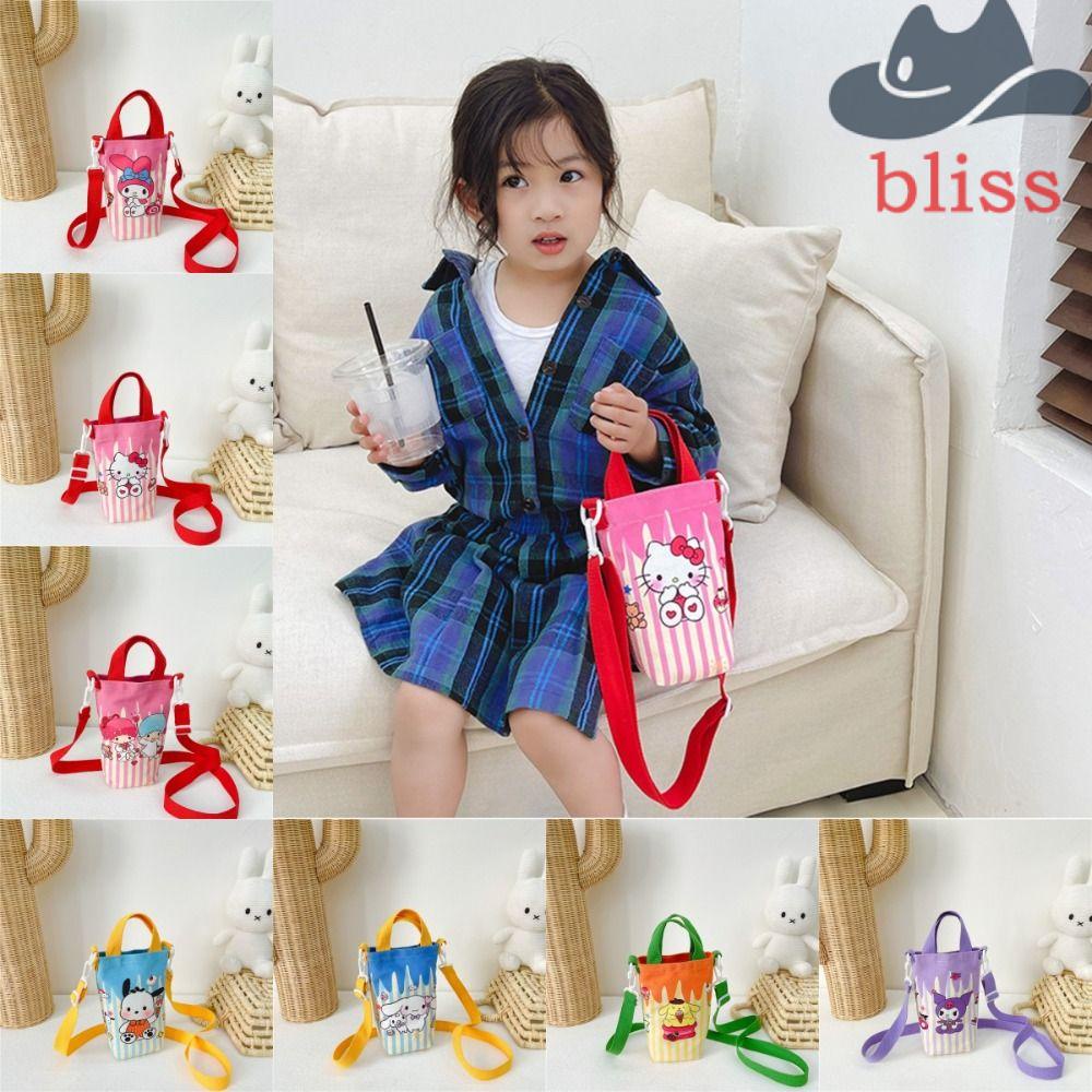 Túi Đeo Vai Vải Canvas Hình Trụ In Hình Cinnamoroll Pachacco Kulromi Dễ Thương Cho Bạn Gái