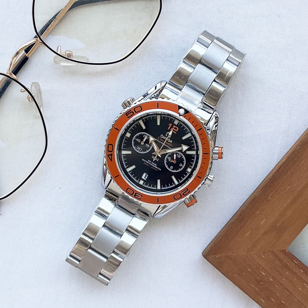 Đồng Hồ Đeo Tay 0mega Đa Chức Năng Chống Thấm Nước Bằng Kim Loại Màu Trơn Thời Trang Cho Nam