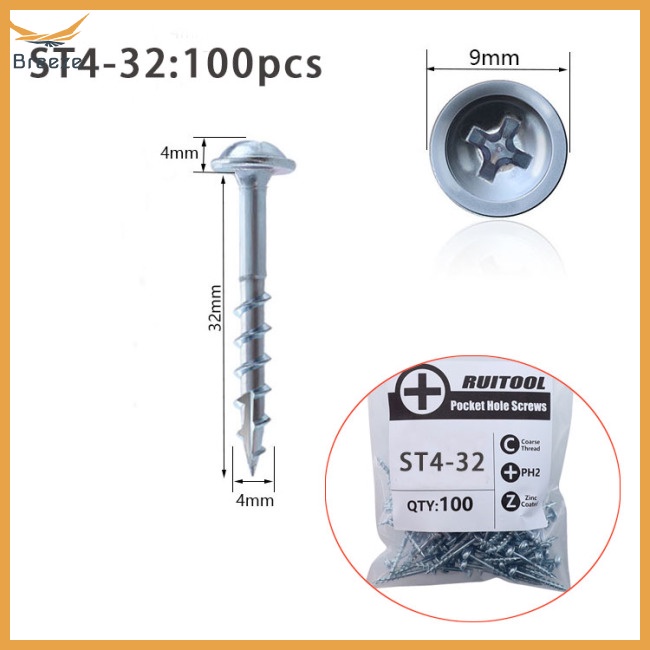 Túi 100 Đinh Vít Thép Carbon Tự Cắt Lỗ Bỏ Túi Tiện Dụng