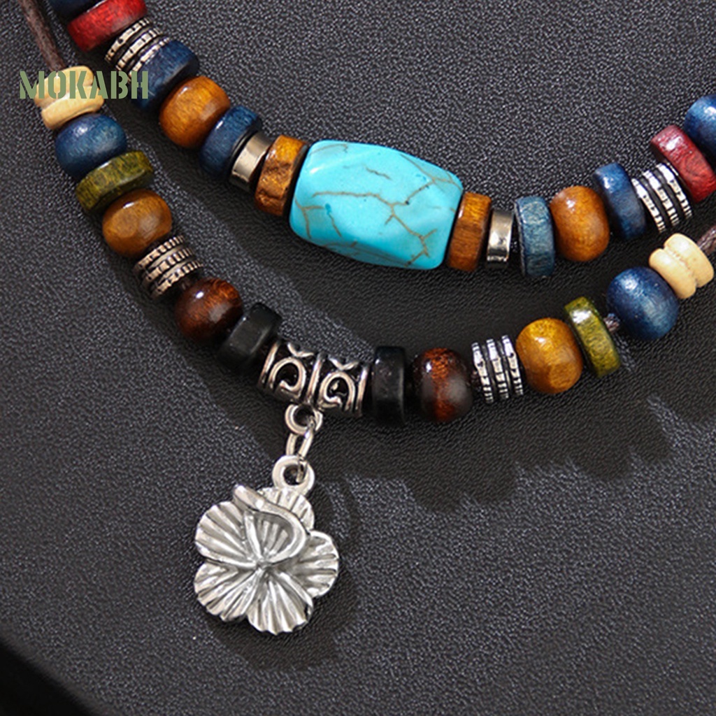 Vòng cổ Nhiều Lớp Họa Tiết Hoa Bằng Kim Loại Thời Trang Cho Nam