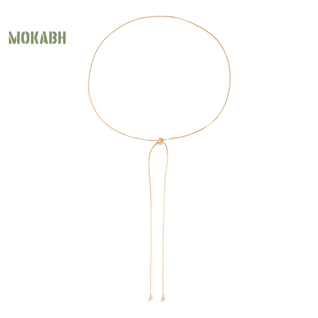 [Mok Abh] Vòng Cổ Choker Dạng Chuỗi Xích Dài Với Mặt Dây Tua Rua Không Dễ Rỉ Sét Trang Sức Tiệc Tùng