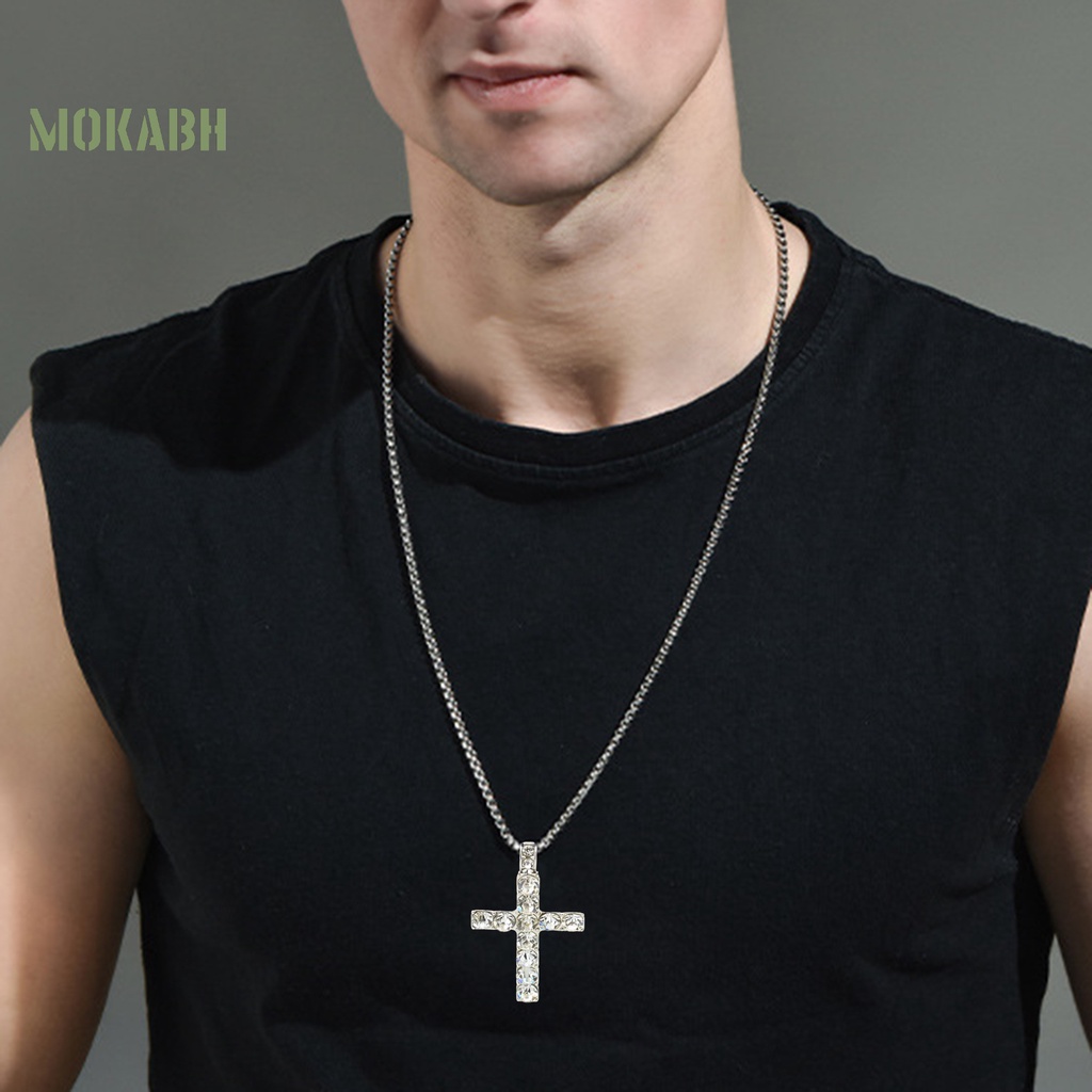 Vòng cổ Hợp Kim Mặt Hình Thánh Giá Đính Đá Nhân Tạo Thời Trang