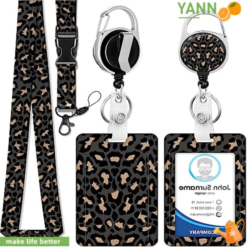 Kẹp Cuộn Dây Đeo Cổ Bác Sĩ / Túi Xách Họa Tiết Da Báo / Da Báo 1 Có Thể Thu Gọn Giá Đỡ Bản Vá Lỗ Thủ Công ID Cho Văn Phòng