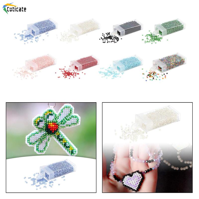 1000 Hạt Thủy Tinh Xâu Chuỗi 2mm Làm Trang Sức Thủ Công DIY