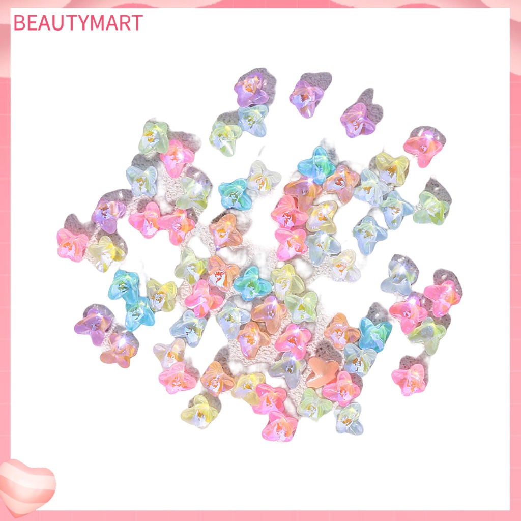 Bộ 20 Hạt Đá Mocha Hình Bướm Siêu Nhẹ Dùng Trang Trí Móng Tay DIY