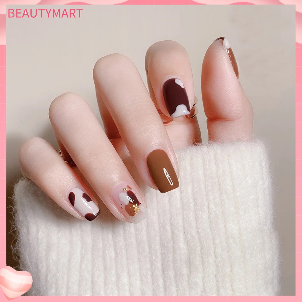 1 Bộ Móng Tay Giả Che Phủ Toàn Diện Đầu Phẳng Dành Cho Nữ