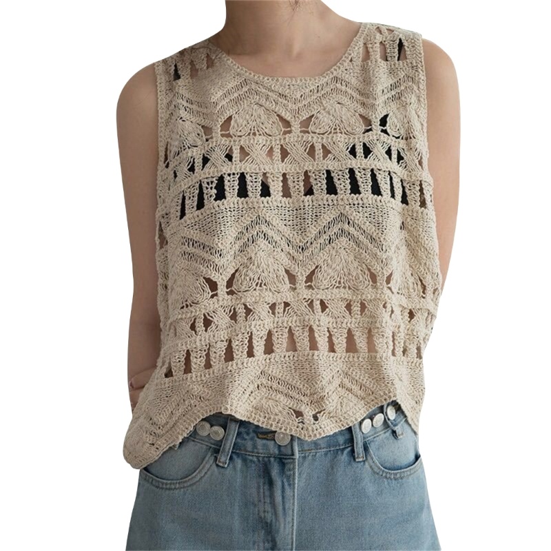 Áo Croptop Đan Len Không Tay Cổ Thuyền Màu Trơn Thời Trang Mùa Hè Cho Nữ Y2K