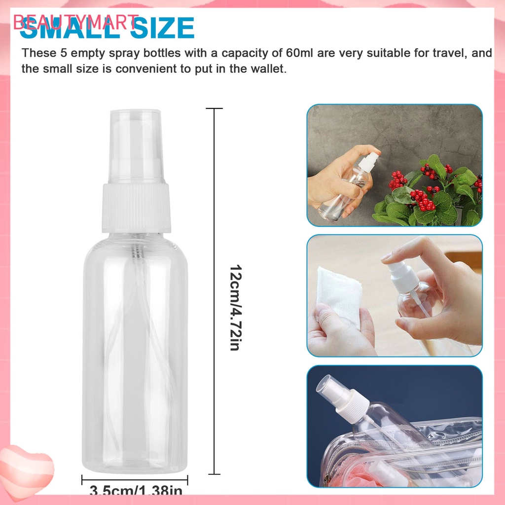 Set 10 / 5 Lọ Đựng Dung Dịch Mỹ Phẩm 60ml Chống Rò Rỉ Có Thể Tái Sử Dụng