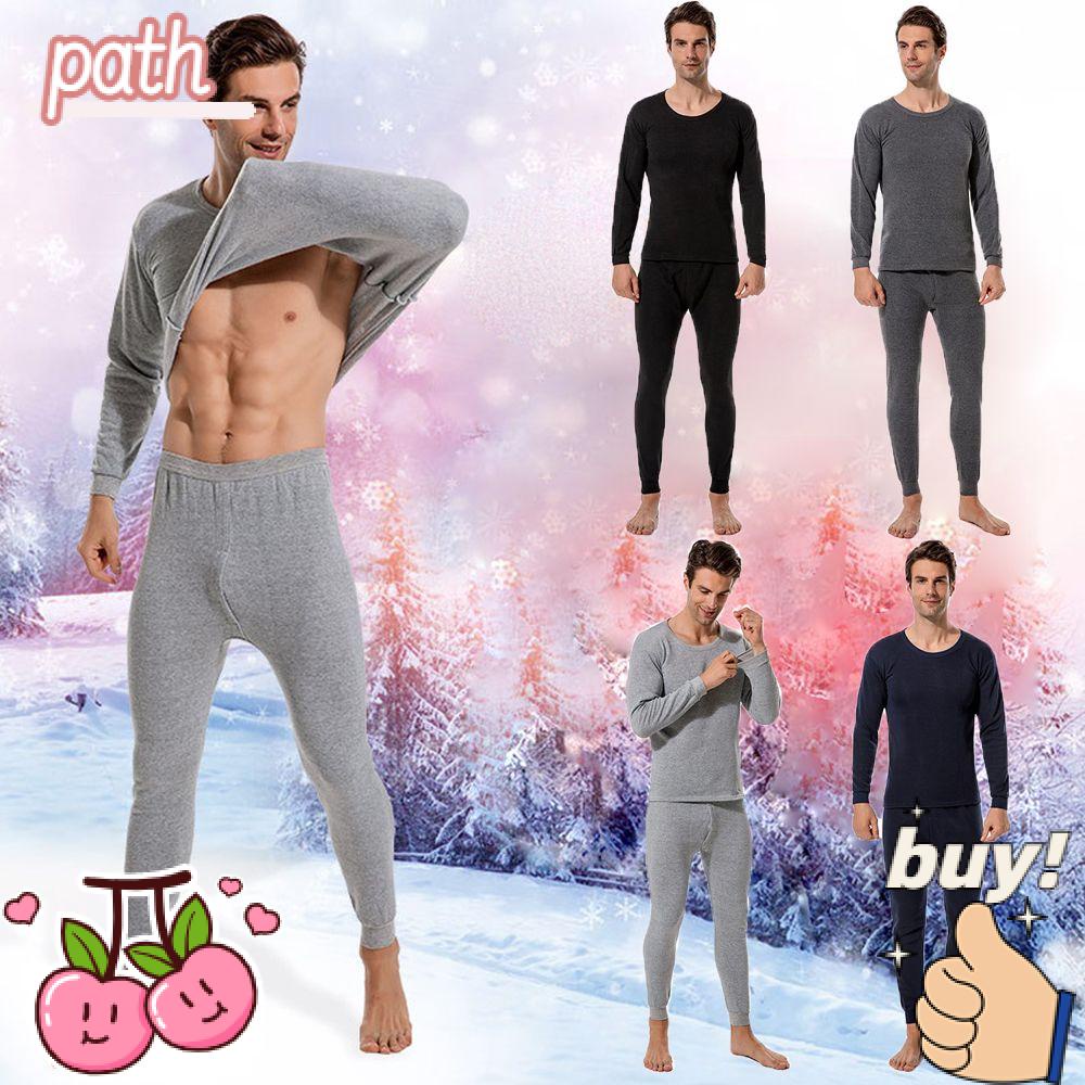 PATH Set 2 Áo Thun Dài Tay Cổ Tròn + Quần Lót Giữ Ấm Cho Nam