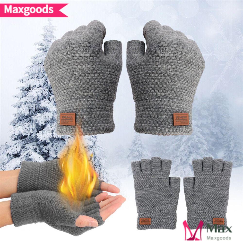 MAXG Găng Tay Lái Xe Hở Ngón Dày Dặn Ấm Áp