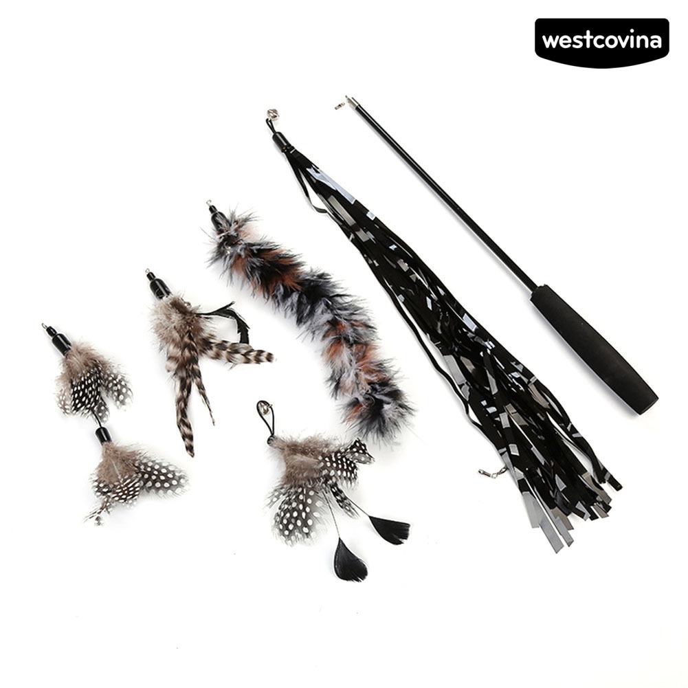 [COD]♞Set 6 Gậy Lông Vũ 3 Khúc Có Thể Thu Gọn Thay Thế Cho Mèo Cưng