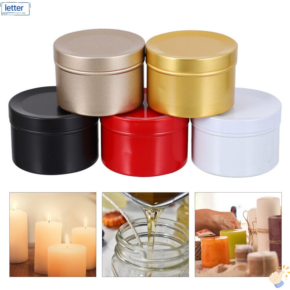 LET Bộ 5 Hũ Đựng Nến Kim Loại 50ml Theo Phong Cách Giáng Sinh
