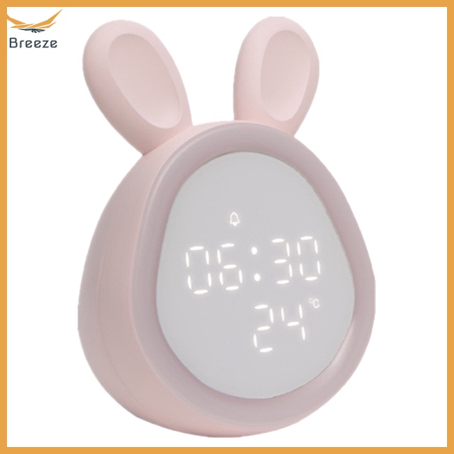 Đồng Hồ Báo Thức Kỹ Thuật Số Hình Thỏ Dễ Thương Có Thể Điều Chỉnh Độ Sáng Hiển Thị Nhiệt Độ