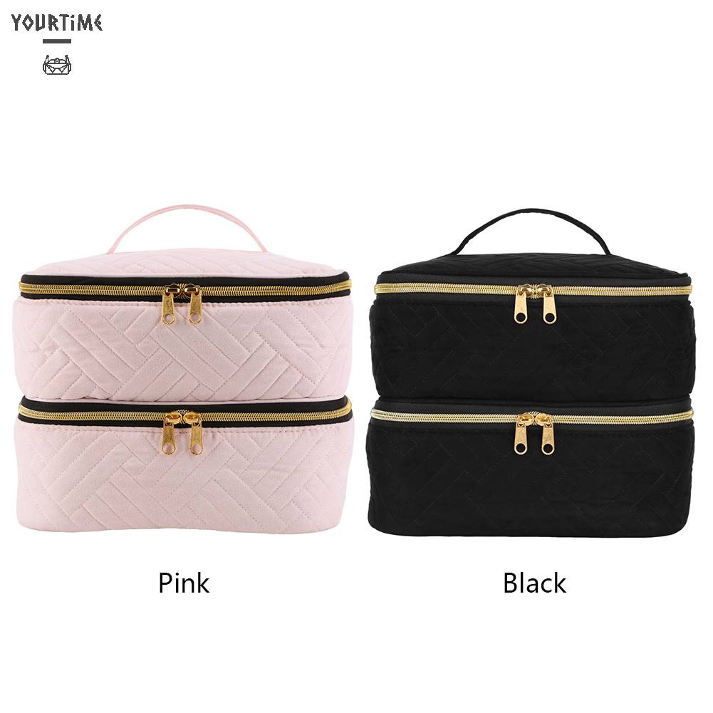 Túi Đựng Mỹ Phẩm Cầm Tay Có Khóa Kéo Sức Nặng Tháo Rời Được Tiện Lợi