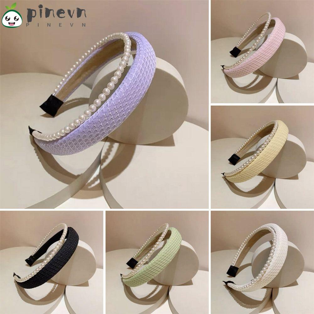 PINEVN Băng Đô Rửa Mặt / Trang Điểm Bằng Xốp Bện Hai Lớp Chống Trượt