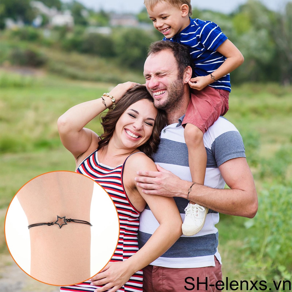 Bộ 3 Vòng Tay Dây Bện Mặt Hình Mặt Trăng / Ngôi Sao Có Thể Điều Chỉnh