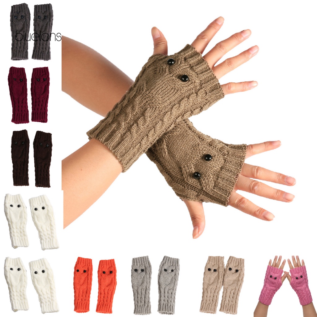 1 Đôi Găng Tay Mùa Đông Sợi Acrylic Co Giãn Chống Trượt