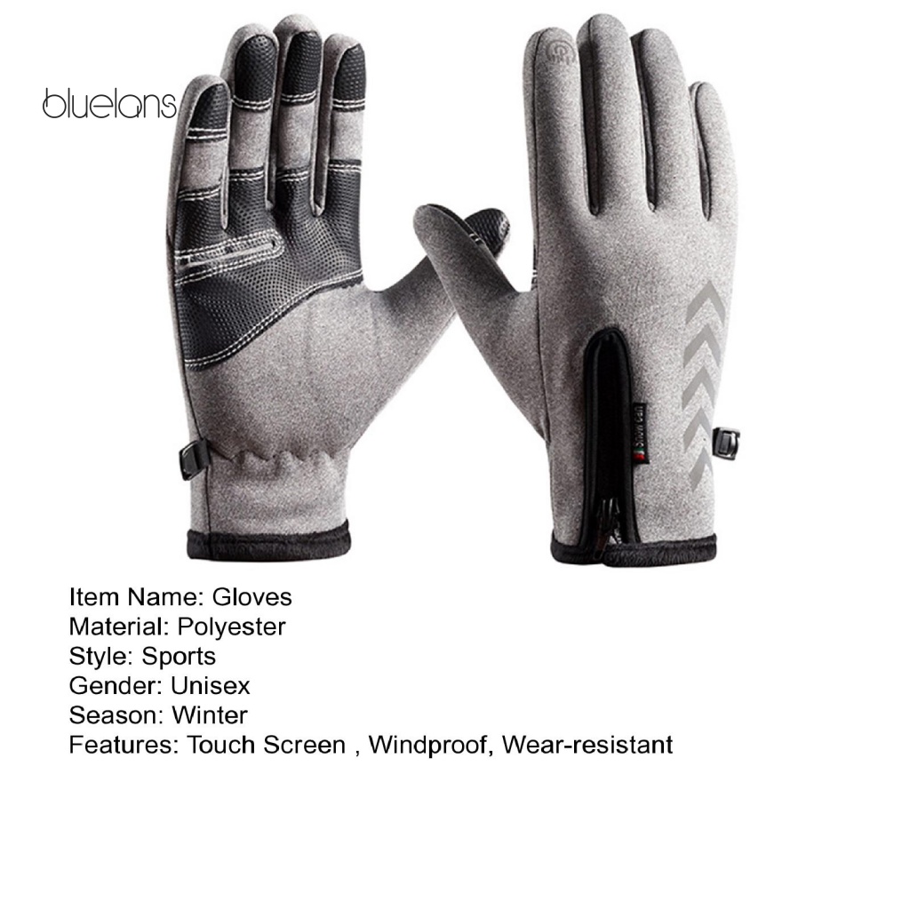 1 Đôi Găng Tay Lông Nhung Giữ Ấm Cảm Ứng Màu Trơn Chống Văng