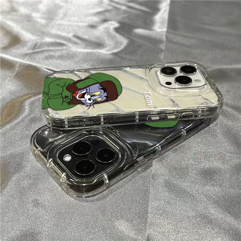 Ốp Điện Thoại Mềm Trong Suốt Họa Tiết Tom &amp; Jerry Dễ Thương Cho iPhone14promax 1312 / 11 7 / 8plus xr / sins 4QIK
