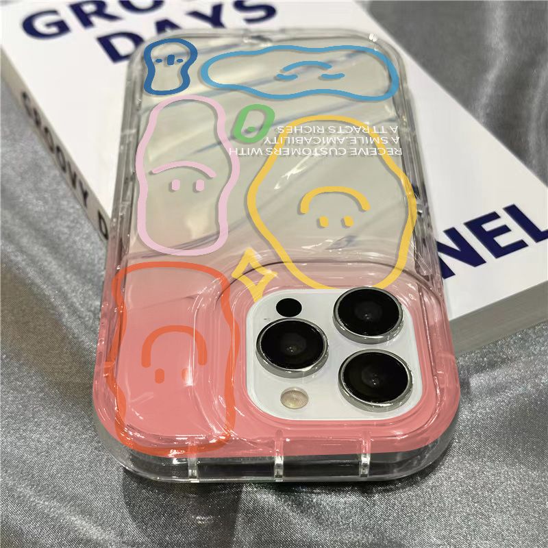 Ốp Điện Thoại Dẻo Trong Suốt Họa Tiết Biểu Cảm Gương Mặt Graffiti Cho iPhone14promax 1312 / 11 7 / 8plus xr / sins BX0V