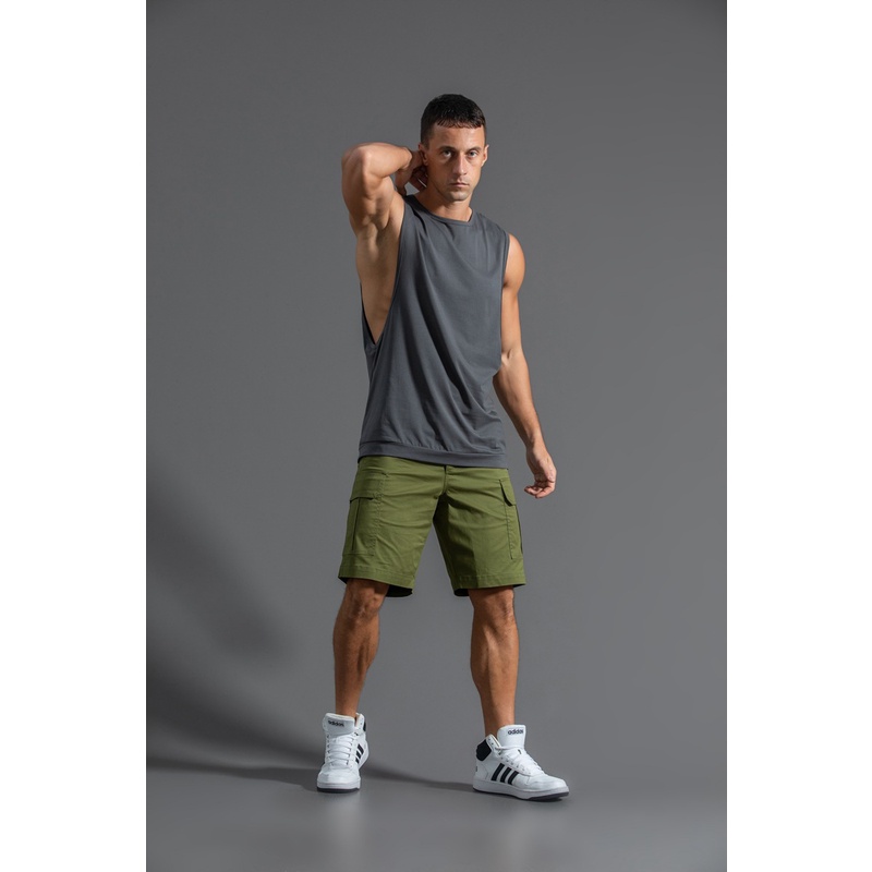 #SupercooL# Áo Thun Thể Thao Sát Nách Vải Cotton Thiết Kế Cỡ Lớn Thời Trang Cao Cấp Cho Nam